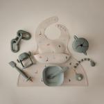 Mushie Adjustable Waterproof Silicone Baby Bib - Dinosaurs