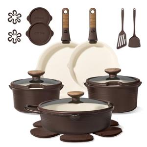 CAROTE 20-Piece Non-Stick Titanium Cookware Set