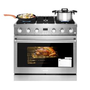 VEVOR 36" Gas Range Oven with 6 Burners
