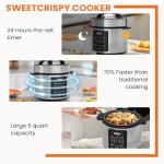 6-Quart Electric Pressure Cooker with 12 Functions