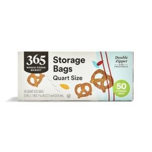 Whole Foods Quart Size Storage Bags, 50 Count