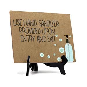 Hand Sanitizer Table Sign, 6" x 8" Tan
