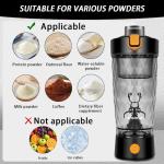 Electric Protein Shaker Bottle, USB Rechargeable, 22oz