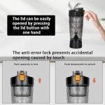 Electric Protein Shaker Bottle, USB Rechargeable, 22oz