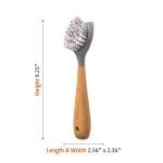 Bamboo Handle Scrub Brush for Cast Iron Cookware