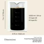 Cafe Crush Club French Press Replacement Glass 34 oz