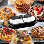 YASHE 6-Inch Double Waffle Maker with Nonstick Plates