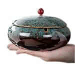 Windproof Ceramic Ashtray with Lid for Smokers