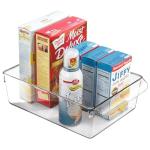 Clear Fridge and Freezer Organizer Bin with Handle