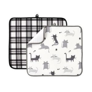 FreshMint Absorbent Dish Drying Mats Set, 2 Pack