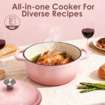 5QT Cast Iron Dutch Oven with Lid - Pink