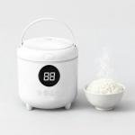Compact Rice Cooker with Timer for 1-2 Servings