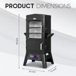 Black Electric Smoker with Built-in Meat Probe