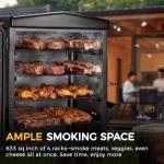 Black Electric Smoker with Built-in Meat Probe