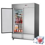 54" Stainless Steel 2-Door Upright Freezer