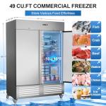 54" Stainless Steel 2-Door Upright Freezer