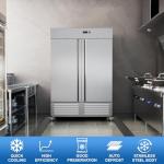 54" Stainless Steel 2-Door Upright Freezer