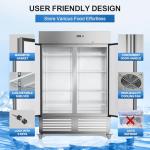 54" Stainless Steel 2-Door Upright Freezer