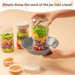 4-Pack Glass Salad Jars with Lids, Leakproof