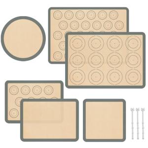 Set of 6 Non-Stick Silicone Baking Mats