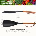 Silicone Spatula Spoon with Wooden Handle