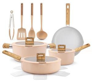 NutriChef 14-Piece Nonstick Ceramic Cookware Set
