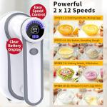 Cordless 12-Speed Electric Hand Mixer with Attachments