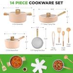NutriChef 14-Piece Nonstick Ceramic Cookware Set