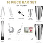 16-Piece Stainless Steel Cocktail Shaker Set