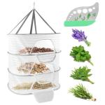 3-Layer Foldable Herb Drying Rack with Stripper
