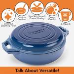 2-in-1 Cast Iron Braiser Pan with Grill Lid