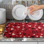 Valentine's Day Love Heart Dish Drying Mat