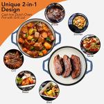 2-in-1 Cast Iron Braiser Pan with Grill Lid