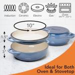 2-in-1 Cast Iron Braiser Pan with Grill Lid