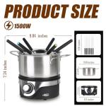 Electric Fondue Pot Set for 6 People