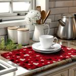 Valentine's Day Love Heart Dish Drying Mat
