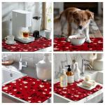 Valentine's Day Love Heart Dish Drying Mat