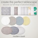 15" Round Silicone Placemat with Silver Stream Print