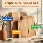 Beeswax Acacia Wood Cutting Board Set of 3