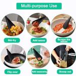 Nonstick Cooking Spoon Set - Silicone and Wood