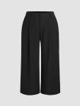 CIDER Black Wide Leg Pants for Curvy Sizes
