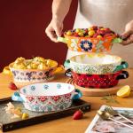 ONECCI 28oz Ceramic Casserole Dish with Handles