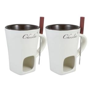 DECHOUS Chocolate Fondue Mug Set with Forks