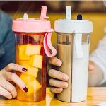 YYDSJFM Dual-Drink Camping Water Cup with Straws