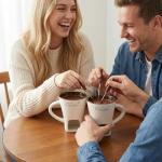 DECHOUS Chocolate Fondue Mug Set with Forks
