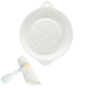 Versatile Ceramic Grater Plate with Peeler and Brush