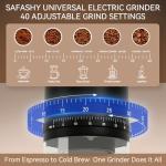 Compact Electric Burr Coffee Grinder with 40 Settings