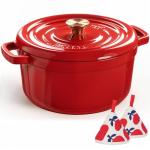 Overmont 5QT Enameled Cast Iron Dutch Oven
