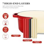 Overmont 5QT Enameled Cast Iron Dutch Oven