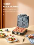 4-Slice Belgian Waffle Maker with Nonstick Plates